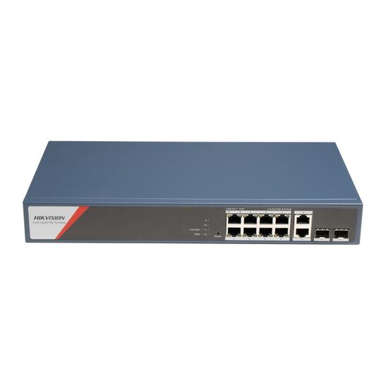 Switch smart managed 8 porturi HIKVISION DS-3E1512HP-SI-8P2T2F, Extended POE 