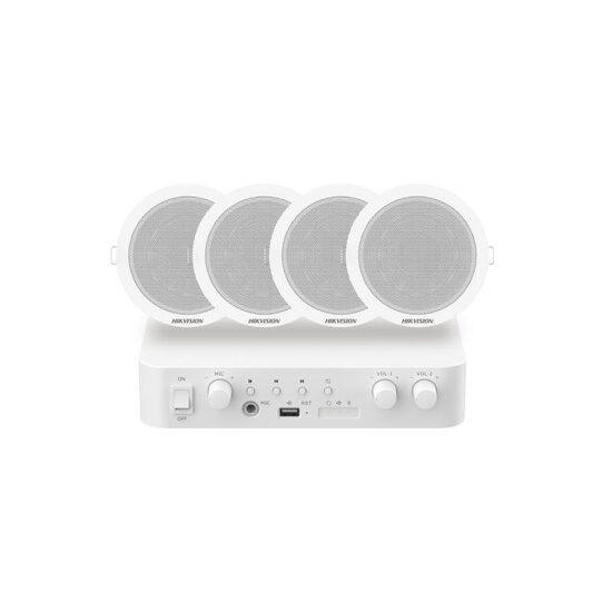 KIT AUDIO IP AMP. 80W + 4 DIFUZOARE 6W DS-QAE1KA80206-4